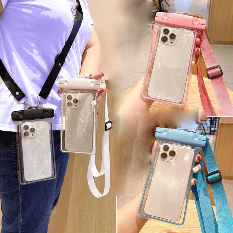Водонепроницаемая сумка для мобильного телефона, симпатичная светящаяся сумка для мобильного телефона, дрейфующее оборудование для плавания, защитный чехол для мобильного телефона с сенсорным экраном