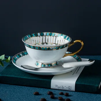 Креативные кофейные чашки и тарелки из костяного фарфора в скандинавском стиле, Чашки для послеобеденного чая, Керамические европейские чашки и тарелки