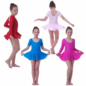Платье для балетных танцев для девочек, Детская юбка-трико для гимнастики, Детская одежда для сценических танцев от 2 до 10 лет, 4 цвета, костюмы для выступлений