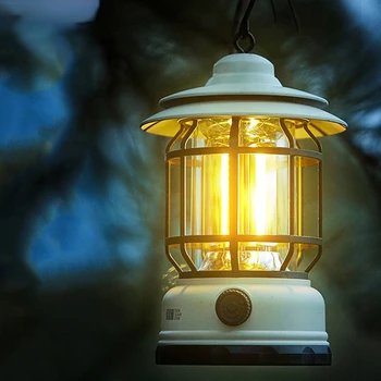Ретро Уличная лампа для кемпинга Type-C, Освещение для быстрой зарядки, Декоративная Водонепроницаемая лампа для палатки, Портативный Фонарь для кемпинга 2023